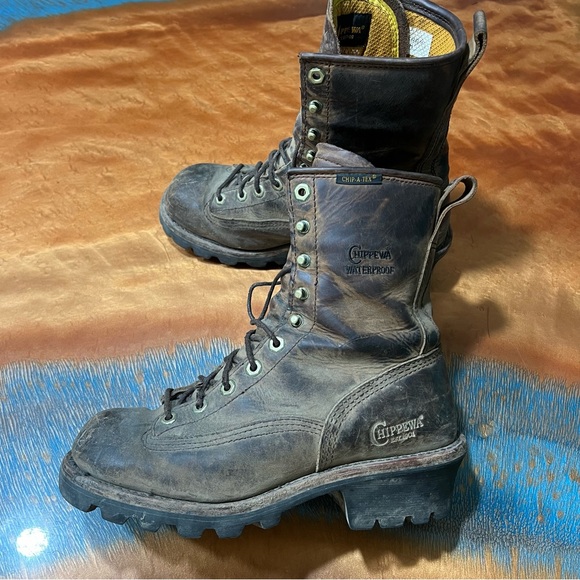 Chippewa Paladin 8”Waterproof Logger Brown Boots Size M 73100